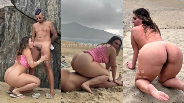Jana Jenner cavala trepando na praia sentando e chupando porno caseiro